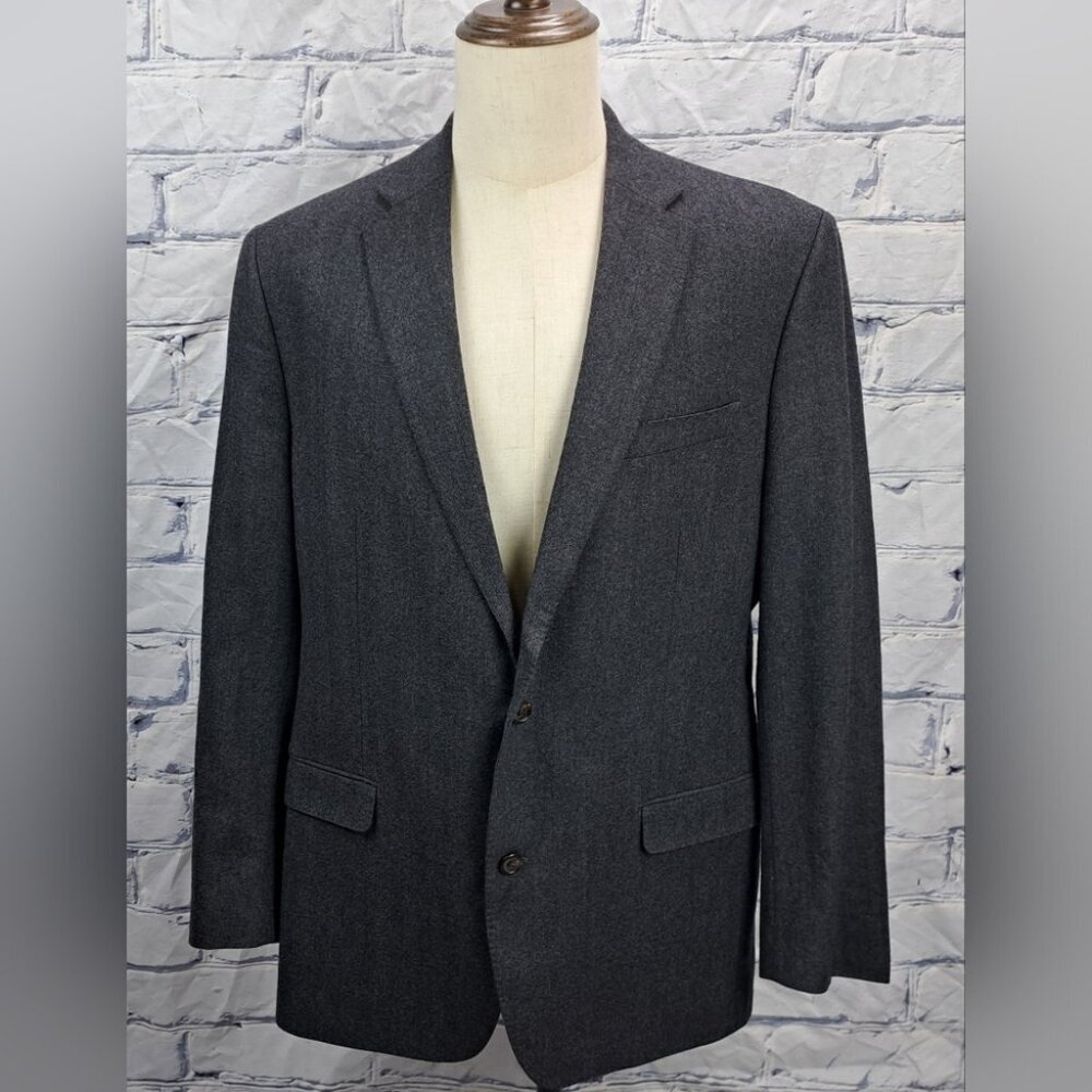 Ralph Lauren Men's Slim Fit Blazer Sport Coat Jacket Gray 100% Wool size 44L